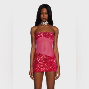 Dolls Kill Rose Spark Horizon Mini Dress